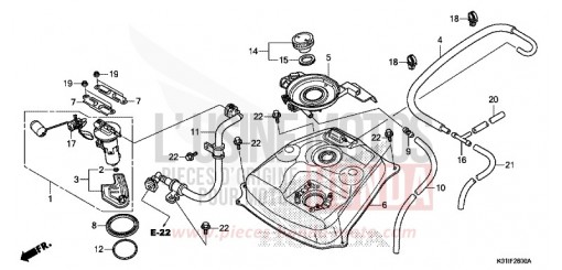 RESERVOIR A CARBURANT SH125ADE de 2014